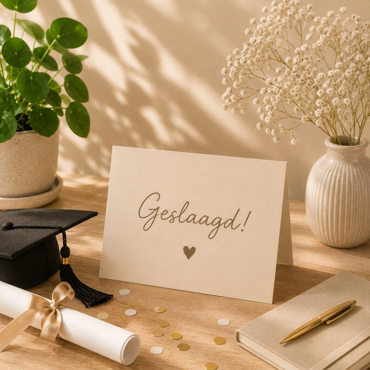 Kamerplant cadeau bij geslaagd — groen cadeau voor succes - Flora cadeau